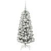 vidaXL Artificial Hinged Christmas Tree Green and White 120 cm
