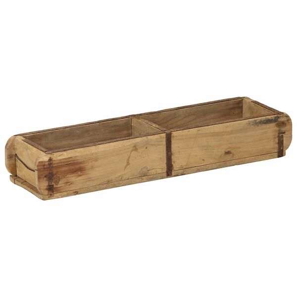 vidaXL Tray with Storage Brown 57 x 15 x 9 cm Solid Reclaim Wood