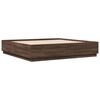 vidaXL Bed Frame with LED without Mattress Brown Oak 200x200 cm