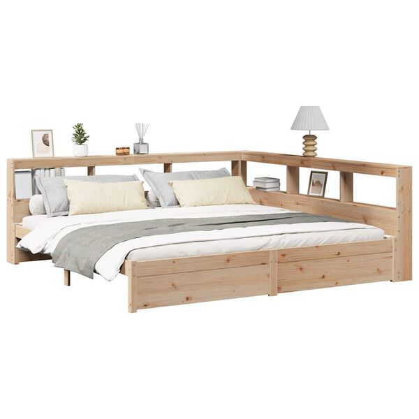 vidaXL Bookcase Bed without Mattress 200x200 cm Solid Wood Pine