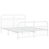 vidaXL Metal Bed Frame without Mattress with Footboard White 160x200cm