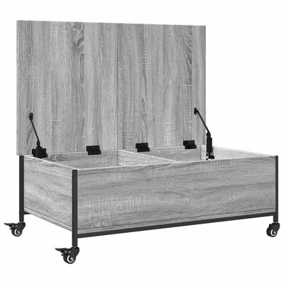 vidaXL Coffee Table with Wheels Grey Sonoma 91x55x34 cm Engineered Wood