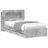 vidaXL Bed Frame with Storage and Headboard Concrete Grey 90 x 190 cm