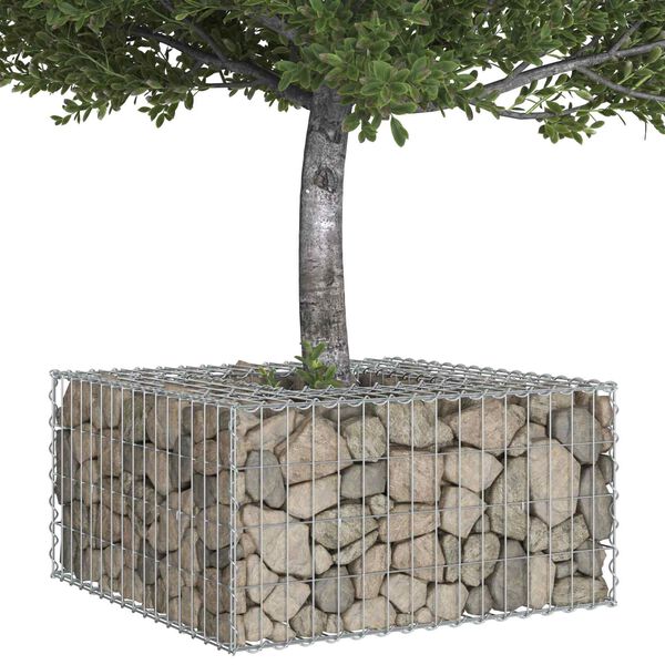 vidaXL Gabion Raised Bed Silver 80 x 80 x 40 cm Galvanised Steel