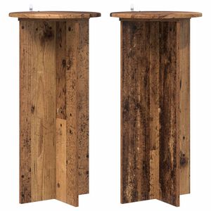 vidaXL Plant Stand 2 pcs Old Wood 40 x 40 x 80 cm Engineered Wood