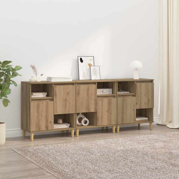 vidaXL Sideboards 3 pcs Artisan Oak 60 x 35 x 70 cm Engineered Wood