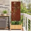 vidaXL Garden Privacy Screen Floral Rusty 50 x 140 cm Weathering steel
