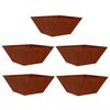 vidaXL Garden Planter 5 pcs Rusty 35 x 35 x 15 cm Weathering Steel