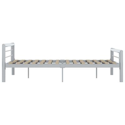 vidaXL Bed Frame Grey and White Metal 160x200 cm