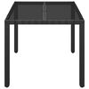 vidaXL Garden Table with Glass Top Black 90x90x75 cm Poly Rattan