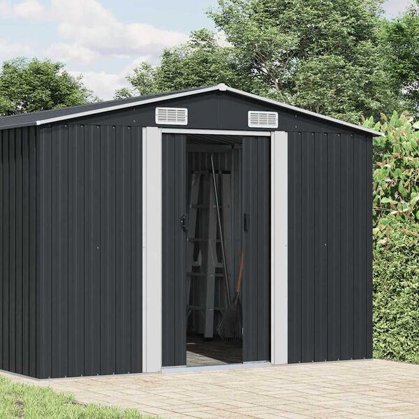 vidaXL Garden Shed Anthracite 257x990x181 cm Galvanised steel