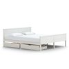 vidaXL Bed Frame without Mattress White Solid Wood Pine 200x200 cm