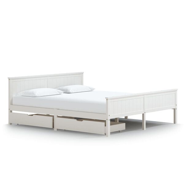 vidaXL Bed Frame without Mattress White Solid Wood Pine 200x200 cm