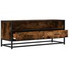 vidaXL TV Cabinet Smoked Oak 100x34.5x40 cm Engineered Wood and Metal
