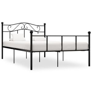 vidaXL Bed Frame without Mattress Black Metal 120x200 cm