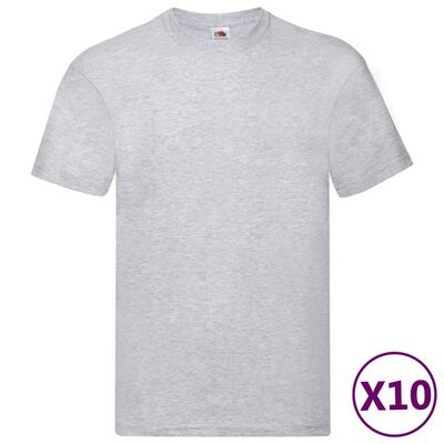 Fruit of the Loom Original T-shirts 10 pcs Grey 3XL Cotton