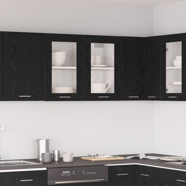 vidaXL Hanging Cabinet Lyon Black Oak 80 x 31 x 60 cm Engineered Wood