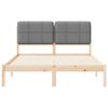vidaXL Bed Frame with Upholstered Headboard Light Grey 140 x 190 cm