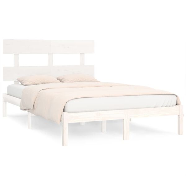 vidaXL Bed Frame without Mattress White 200x200 cm Solid Wood