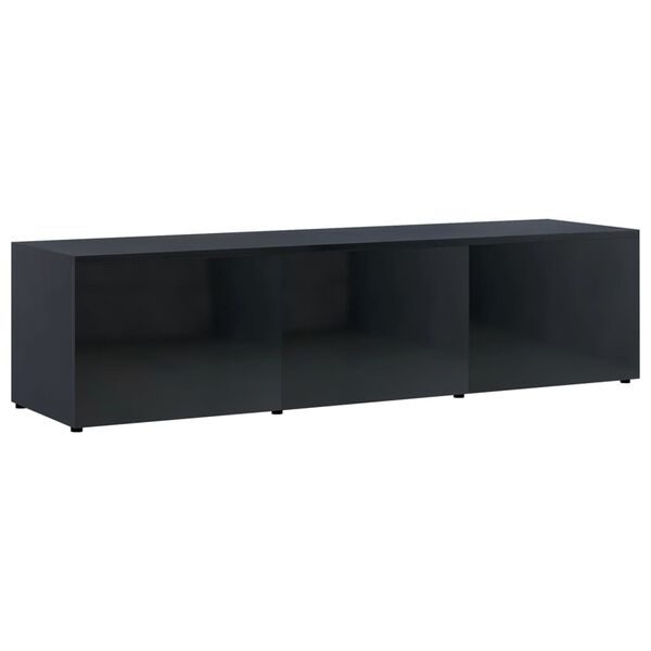 vidaXL TV Cabinet High Gloss Black 120x34x30 cm Engineered Wood