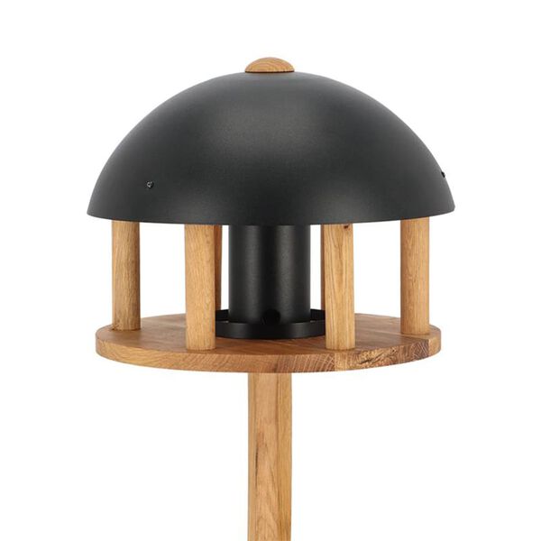 Esschert Design Bird Table with Silo and Round Roof Black