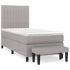 vidaXL Box Spring Bed with Mattress Light Grey 80x200 cm Fabric