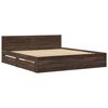 vidaXL Bed Frame with Headboard without Mattress Brown Oak 200x200 cm