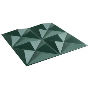 vidaXL Wall Panels 12 pcs 50 x 50 cm Origami Green XPS Foam
