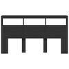 vidaXL Headboard Cabinet with LED Black 180x17x102 cm