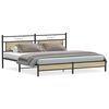 vidaXL Metal Bed Frame without Mattress Sonoma Oak 200x200 cm