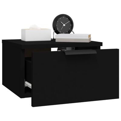 vidaXL Wall-mounted Bedside Cabinets 2 pcs Black 34x30x20 cm