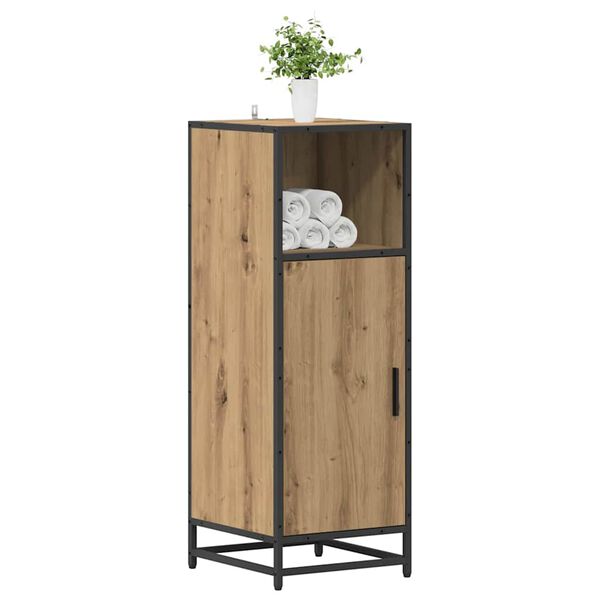 vidaXL Bathroom Furniture Set with Door Artisan Oak 35 x 37.5 x 100 cm