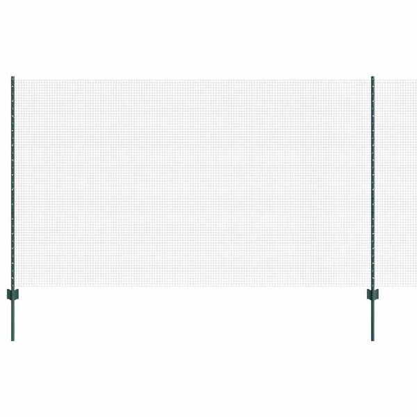 vidaXL Fence with Post Green 1.4 x 25 m Steel and PVC