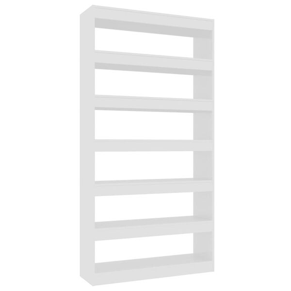 vidaXL Book Cabinet/Room Divider High Gloss White 100x30x198 cm Engineered wood