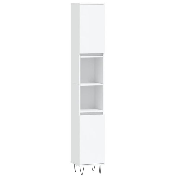 vidaXL Bathroom Cabinet White 30x30x190 cm Engineered Wood