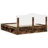 vidaXL Bed Frame Smoked Oak 200 x 200 cm Solid Pine Wood