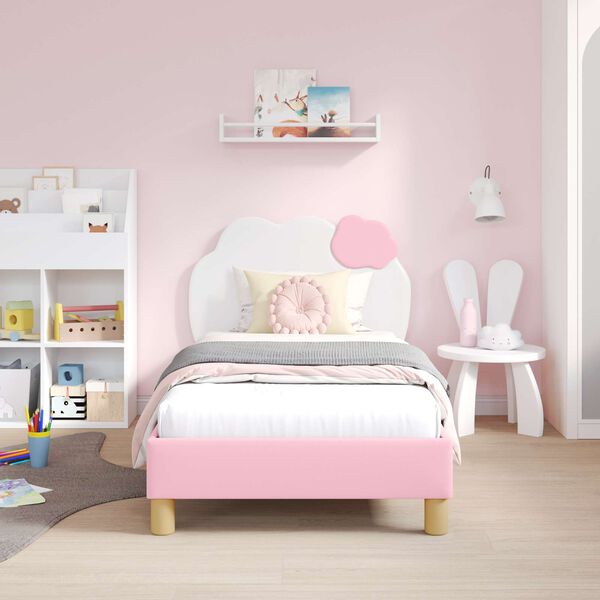 vidaXL Children's Bed Frame with Headboard Pink 80 x 160 cm PU