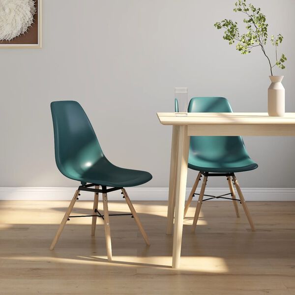 vidaXL Dining Chairs 2 pcs Turquoise PP