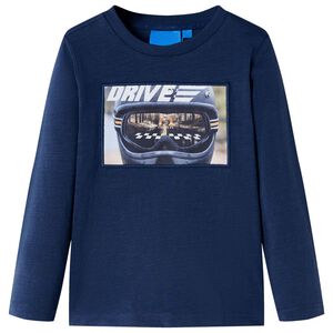 vidaXL Kids' T-shirt with Long Sleeves Navy Melange 104