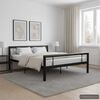 vidaXL Bed Frame without Mattress Black and White Metal 120x200 cm