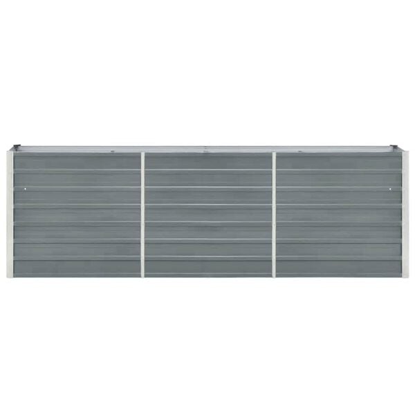 vidaXL Garden Raised Bed Galvanised Steel 240x40x77 cm Grey