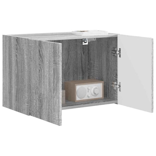vidaXL TV Wall Cabinet Grey Sonoma 59.5 x 31 x 40 cm Engineered Wood