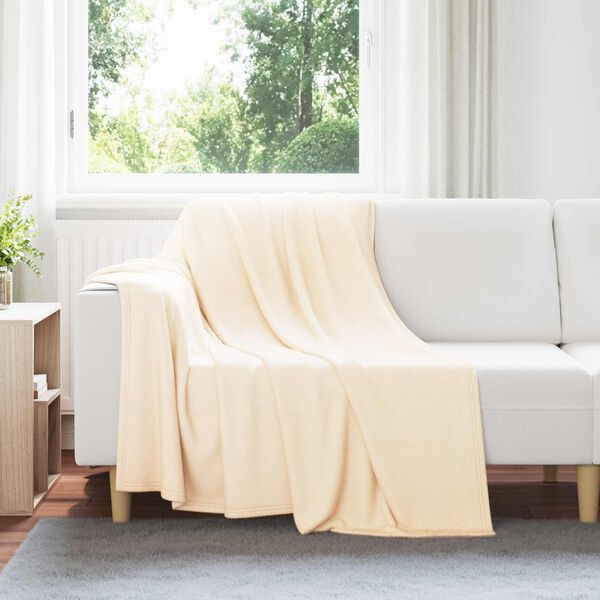 vidaXL Throw Blanket Cream 200 x 150 cm Fleece