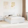 vidaXL Bed Frame with Drawer White 150 x 200 cm Engineered Wood