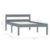 vidaXL Bed Frame without Mattress Grey Solid Pine Wood 100x200 cm