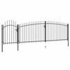 vidaXL Garden Fence Gate Woerden with Spear Top 5x1.5 m Black