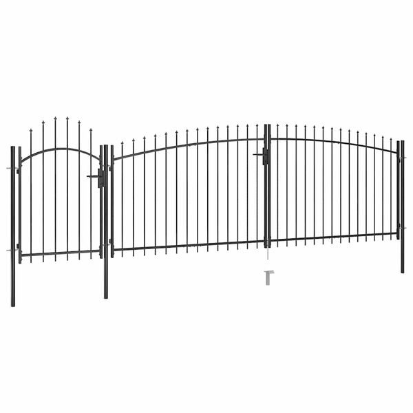 vidaXL Garden Fence Gate Woerden with Spear Top 5x1.5 m Black