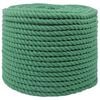 vidaXL Cotton Rope 14 mm 100 m Green 100% Cotton