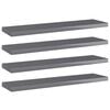 vidaXL Bookshelf Boards 4 pcs High Gloss Grey 40x10x1,5 cm Engineered Wood
