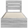 vidaXL Bed Frame with Drawer Grey Sonoma 100 x 200 cm Engineer Wood